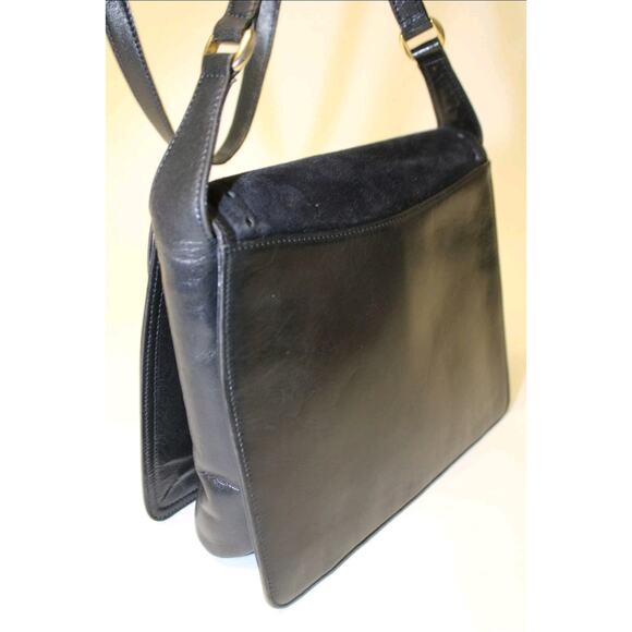 Bruno Magli Vintage Italy Made Womens Blue Suede Leather Satchel Shoulder Bag - Picture 12 of 15